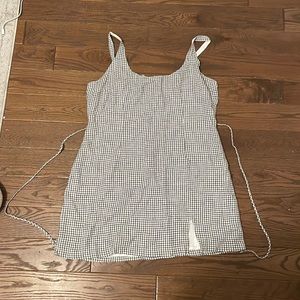 Abercrombie & Fitch 90s Tank Slip Mini Dress XL Black and White Checkered Print